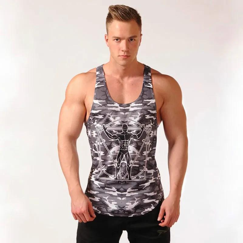Men's Sleeveless Vest Workout Pattern O Neck Outdoor Street Sports Clothing Athletic Casual Breathable Quick Dry Unisex Tank Top