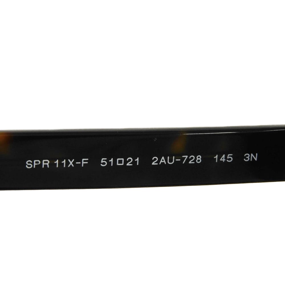 Used 11569 Square Shape Eyewear SPR11X-F 7968 Wellington Plastic Clear Black Demi Pattern Logo Acetate Havana Unisex