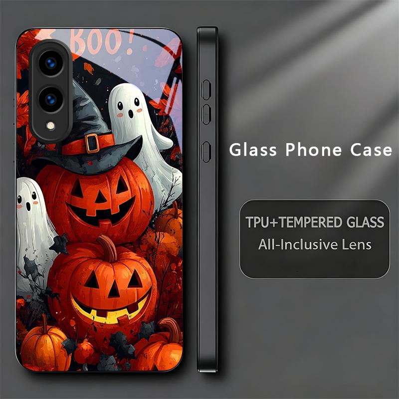 Halloween Boo Vibe Black Phone Case For Samsung Galaxy S26 Ultra S25 Edge S24 FE S23 Plus S22 S21 S20 S22 S24 Glass Back Cover