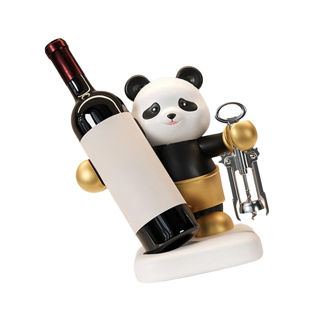 Handcraft Panda Wine Rack Sculpture For Displaying In Cabinets On Counter top for Inside Cabinet Wine Storage