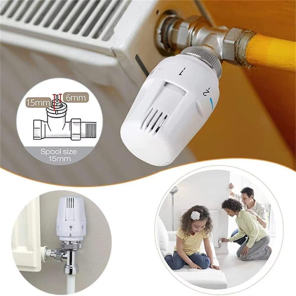 Automatic Thermostatic Thermostatic Radiator Valve Manual Adjustable Floor Heating Valve Durable Automatic White