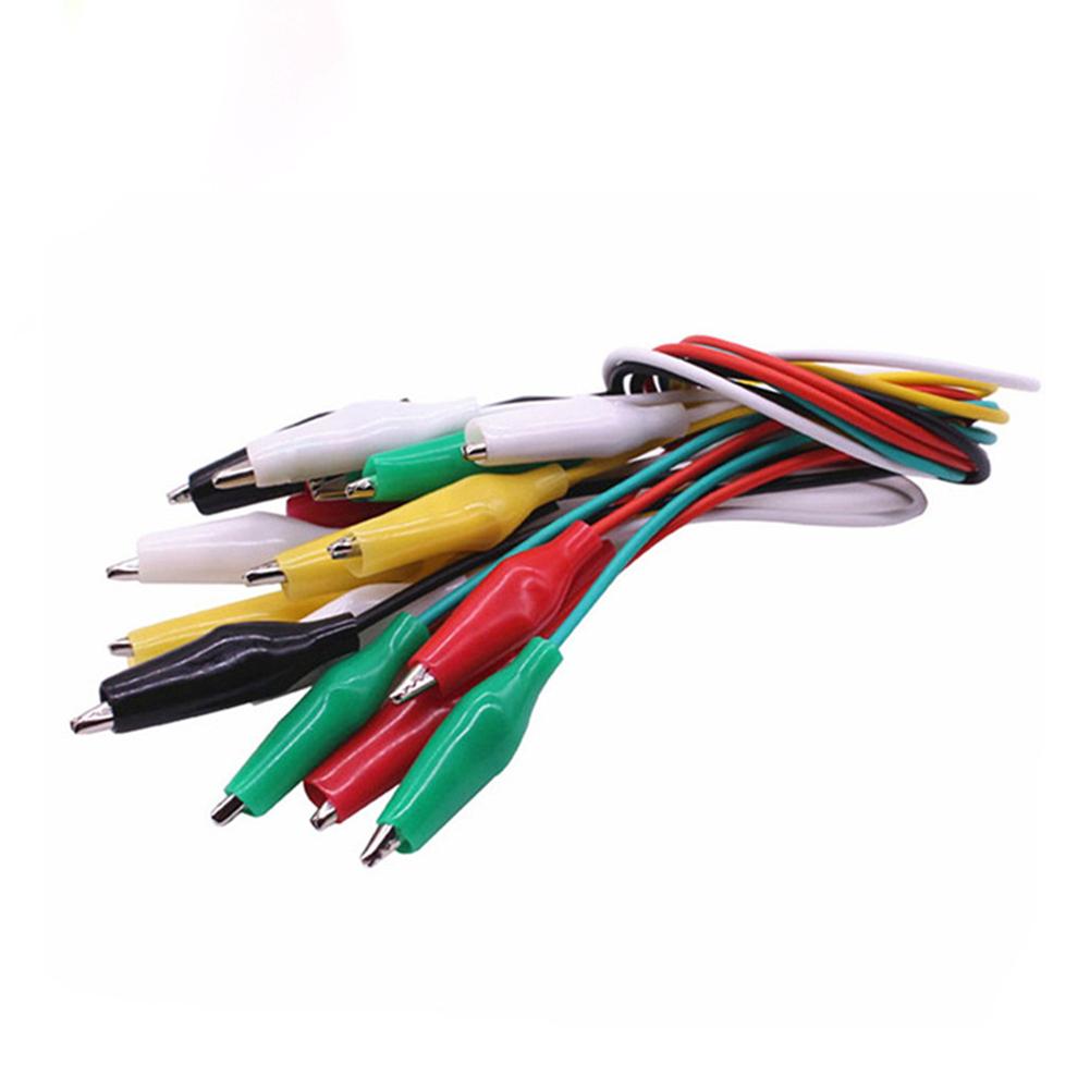 10pcs Professional Colorful Alligator Clip Test Power Cable Strong Elasticity Strong Electrical Conductivity Jumper Wire Test Leads