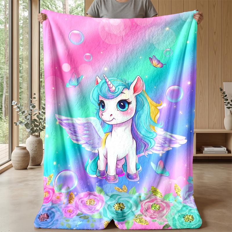 Fantasy Sea Unicorn Theme blanket Lightweight Warm Flannel Blanket Decorative Throw Blanket for Home Decoration