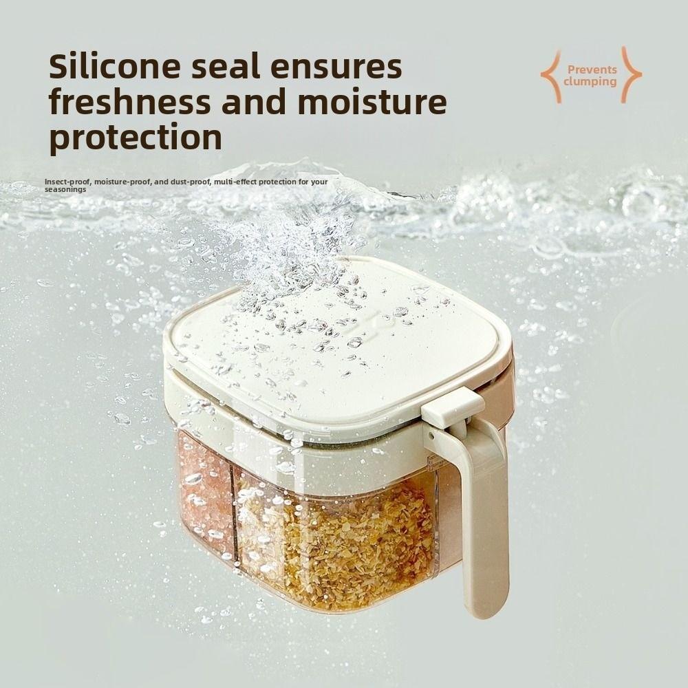 Glass Sealed Seasoning Jar Push-type Condiment Storage Container  Home Cooking