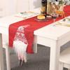 Red Grey Christmas Rudolf Table Runner Rectangular Christmas Decoration  Festival Gift