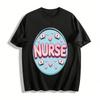 Cute Heart Nurse Themed Print Casual Top For Women Pure Cotton T-shirt