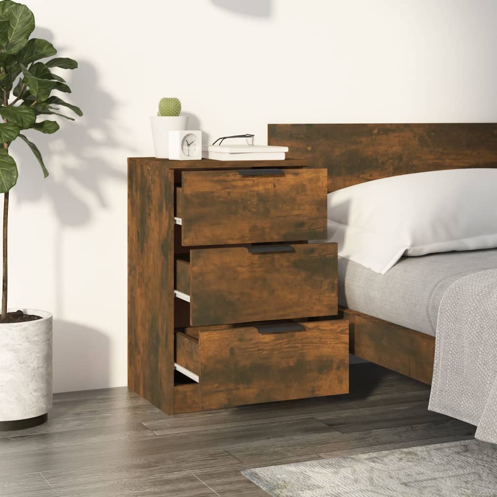 Nightstands 2 Pcs Smoked Oak 40 X 36 X 65 Cm
