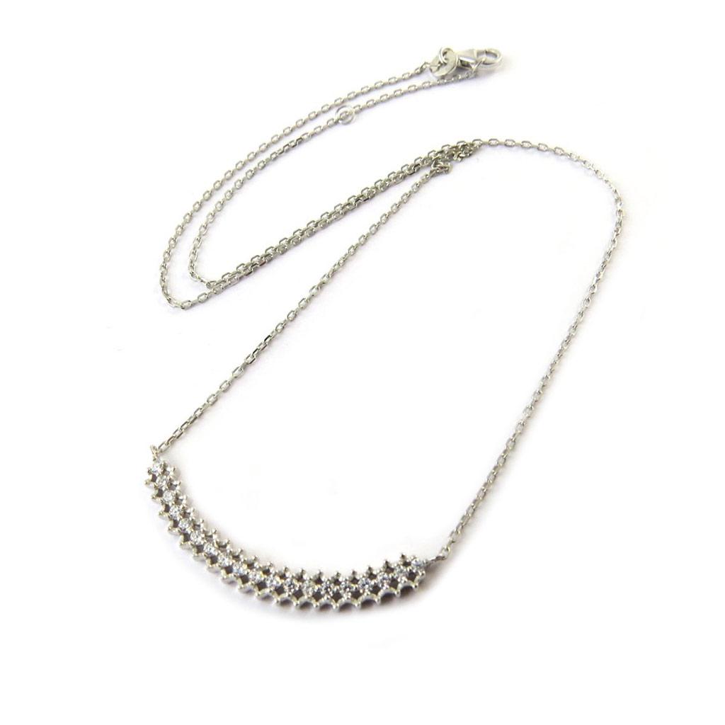 Les Trésors De Lily [N7163] - Silver Necklace 'Sissi' Silver White (rhodium Plated) - 40x4 Mm