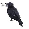 Simulatie Gevederde Raven Realistische Zwarte Kraai Halloween Decoratie, Levensgetrouwe Raaf Beeldje Prop Feestdecoraties voor Spookhuis, Kunstmatig