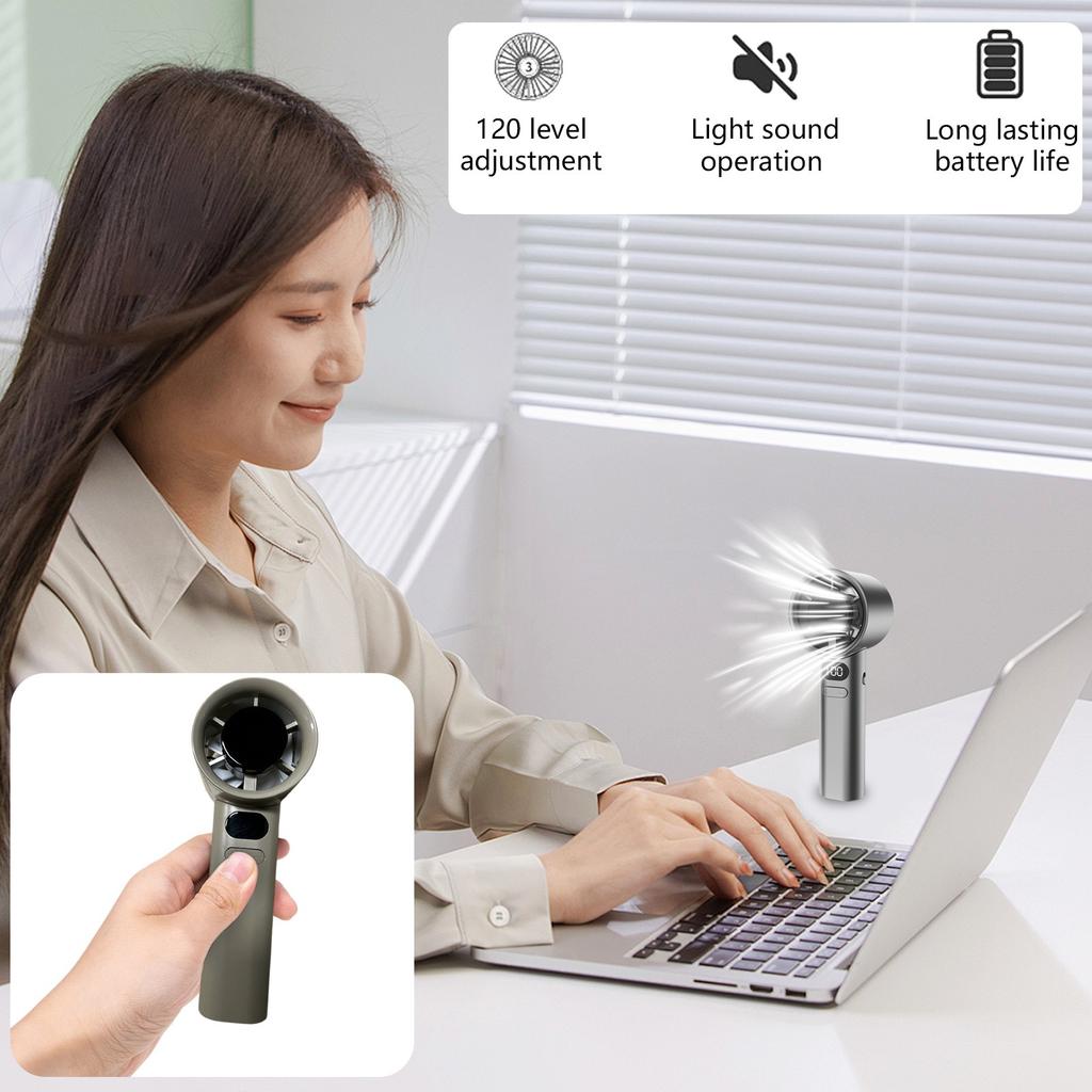Handheld Power Fan Portable High-Airflow USB Rechargeable Fan
