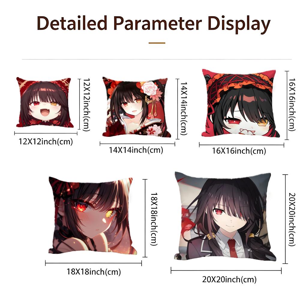 Anime Date A Live Cushion Cover Cushion Cover Set 4Pcs 50X50 45X45 40X40 Pillowcase Decorative Sofa Home Decor