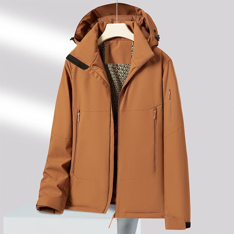 Schwarzgold warm gefütterte Baumwollkleidung lässige Sport-Kapuzenjacke winddicht, kältebeständig und wasserdicht Outdoor-Bergsteigeranzug