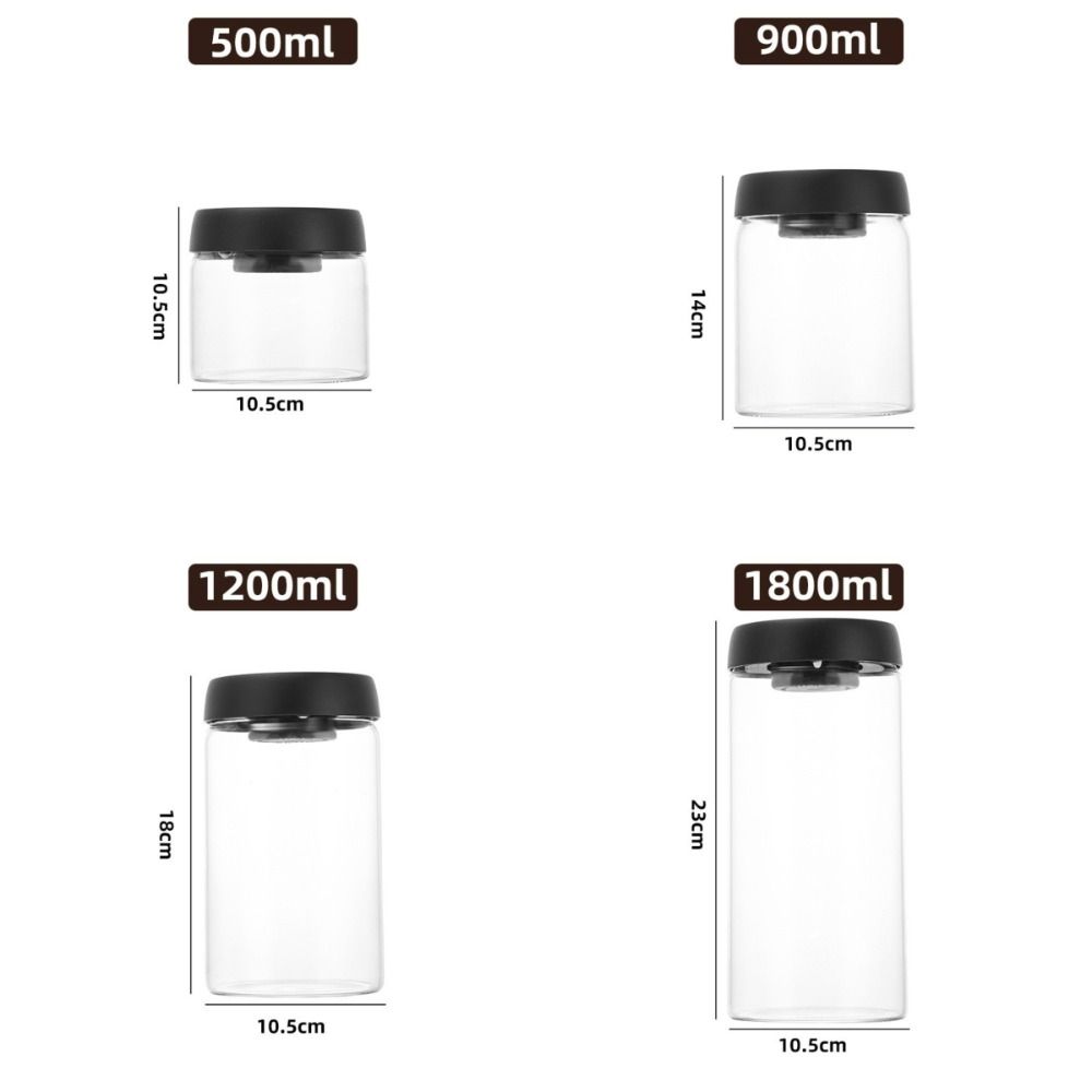 Airtight Lid Coffee Bean Storage Jar Glass Material Freshness Preservation Jar  for Coffee Storage