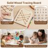 Wooden Double-Sided Alphabet & Number Tracing Board, Grooved Handwriting Practice Toy for Kids, Solid Wood Montessori Educational Toy