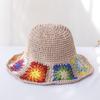 Fisherman's Womens Straw with flower hat bucket hat UV Protection Sun Visor beach hat Women Visors rainbow Women Summer hat Cap