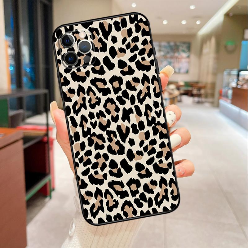 Leopard Skin Phone Case For iPhone 17 16 15 14 13 11 12 Pro Max mini 16 Plus 16e 17 Air Protective Cover