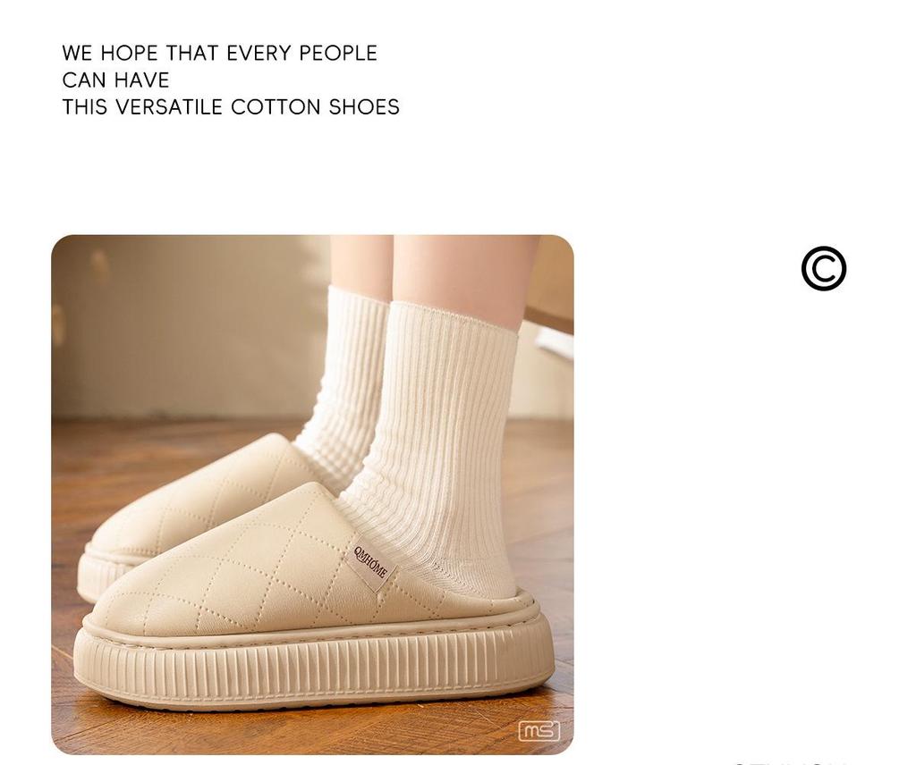 Waterproof Cotton Indoor Slippers: Anti-slip, Unisex, Autumn/Winter 2025