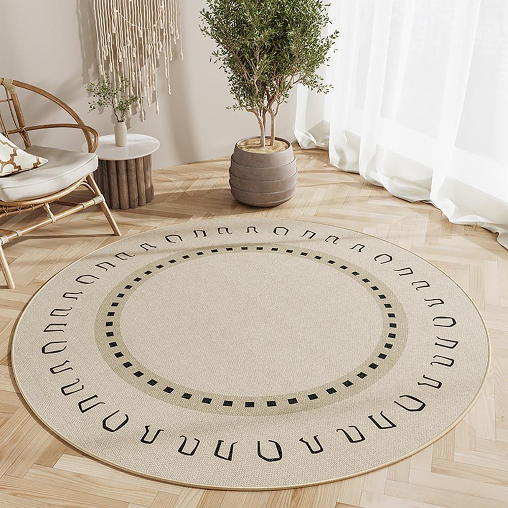 

VIKAMA Современный круглый ковер из искусственной шерсти Нескользящий Мягкий ковер для гостиной Спальни Моющийся Прочный Домашний декор Напольный коврик для помещений 60cm 24inch