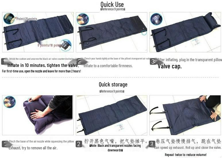 Automatic Inflatable Camping Mat - Moisture-Proof Travel Mattress