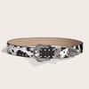 Edgy Punk Rock Women's Waist Belt For Jeans Buckles Charm PU Leather Adjustable Strap