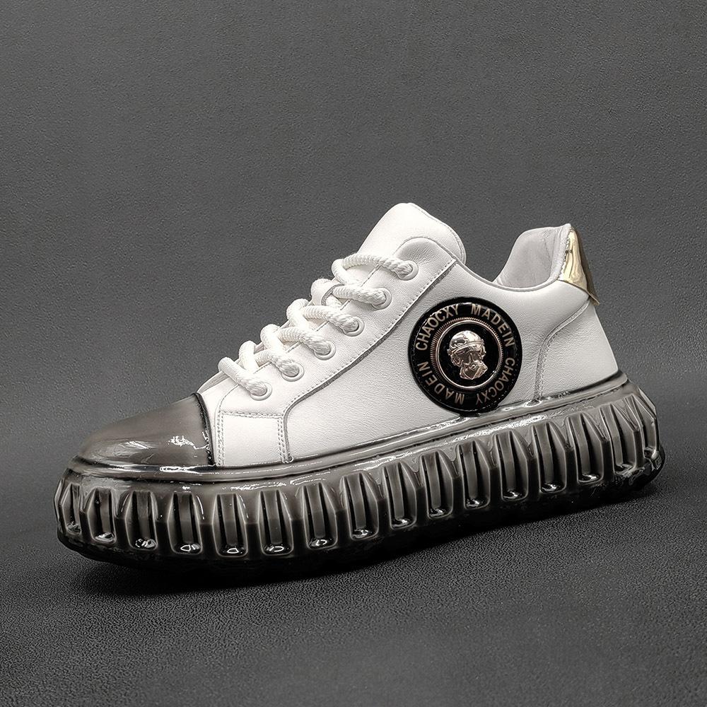 Высококачественные клеевые кожаные board shoes нишевая обувь в стиле light luxury 38 белый