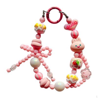 Beaded Keychain Car Key Holder Backpack Accessories Decor Ornament Wristlet Bracelet Cute Chain