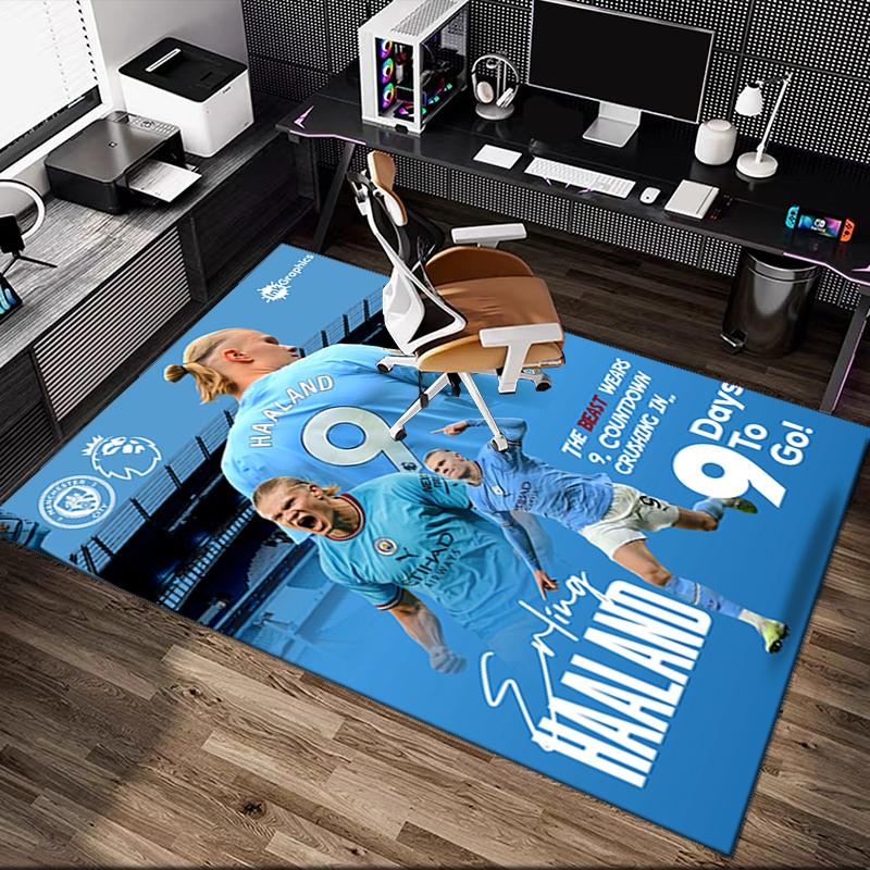 [1pc Erling Haaland Office Chair Carpet] Digital Printed Area Rug for Home & Game Room Use, Soft Indoor Sofa Chair Mat