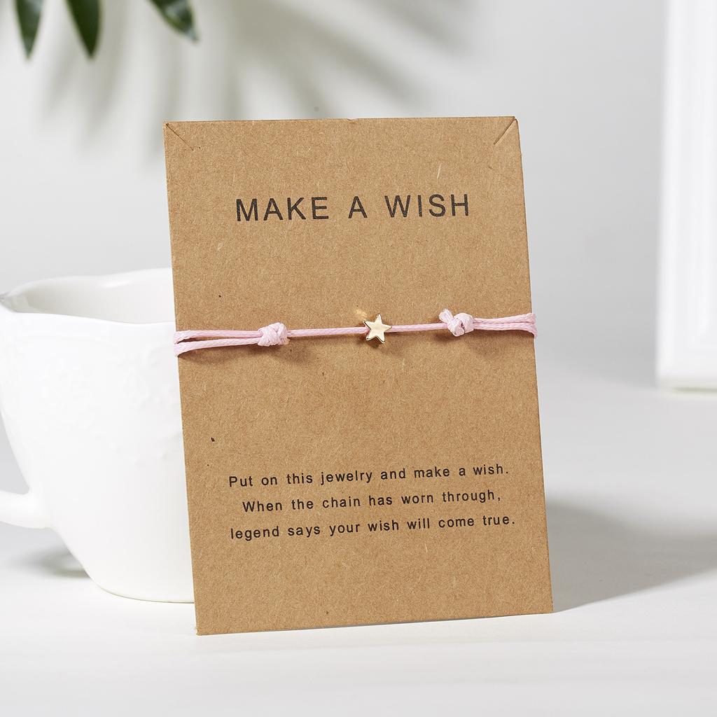 Exquisite Adjustable Wax Rope Bracelet for Wish Card Star Charm Bracelets Decor