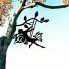 Metal Wall Art Decor Branch Fairy Sculpture Gift for Home Outdoor Birthday