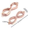 Brass Inlaid Zircon Rhinestone Infinity Charms Connectors for Bracelet Necklace DIY Jewelry Making Findings Crafts Accessories