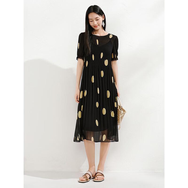 

JUZI ANNACAU Элегантный двухпредметный комплект платья в горошек из искусственного шелка L