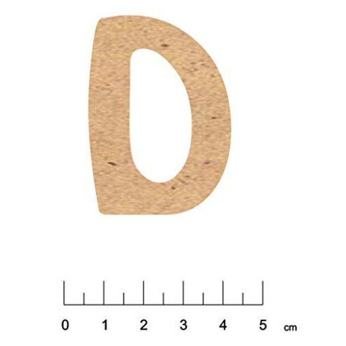 Alphabet en bois MDF adhésif 5 cm Lettre D