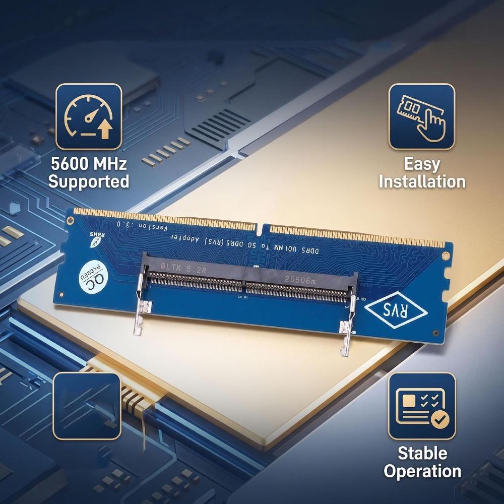 SO-DIMM To U-DIMM DDR5 Adapter Converter Desktop Memory Adapter Memory Tester Use