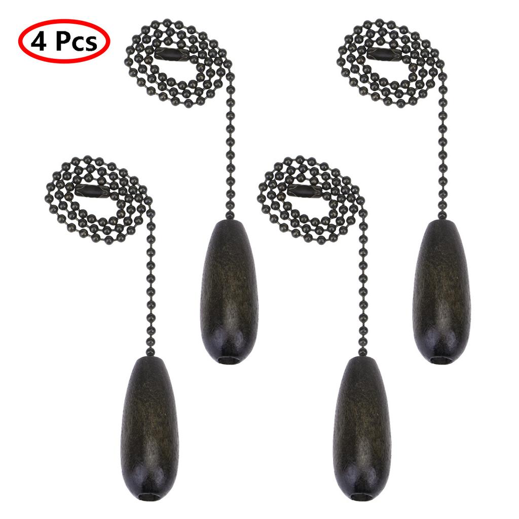 Wooden Ceiling Fan Chain Pulls 4Pcs: Pendant Pull Chain Extension for Ceiling Light Lamp Fan Replacement