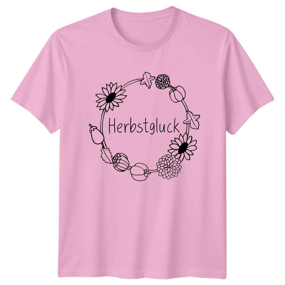 Herbstgluck Unisexs TShirt Autumn Floral Seasons Birthday Gift For Her