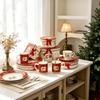 Festive Ceramic Christmas Tableware & Tea Set with Decorative Ornaments