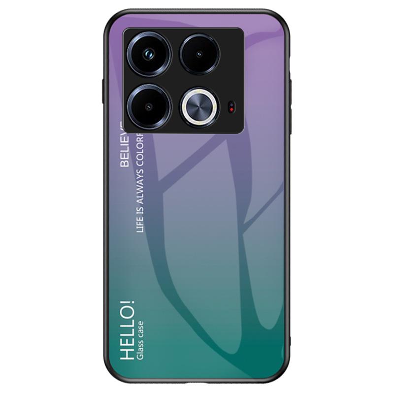 

Для Infinix Note 40 Чохол із загартованого скла PC+TPU Захисна накладка для телефону Gradient Purple