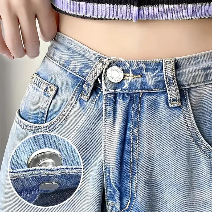 5 Pcs Snap Fastener Metal Buttons Jeans Waist Buttons Perfect Fit Adjust Self Free Nail Twist No Seam Sewing Buttons Wholesale