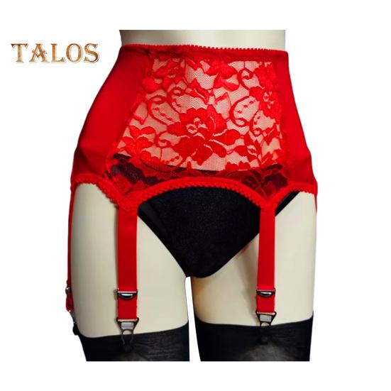 Women Garter with 6 Claws Hollow Out See-throug Lace Floral Embroidery High Waist Elastic Stockings Fixer Club Party Honeymoon Garter