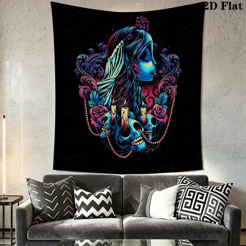 Jack Skellington'S Spooky Adventure Tapestry Background Cloth Wallmounted Wall Decoration Soft Background Wall Hanging Cloth