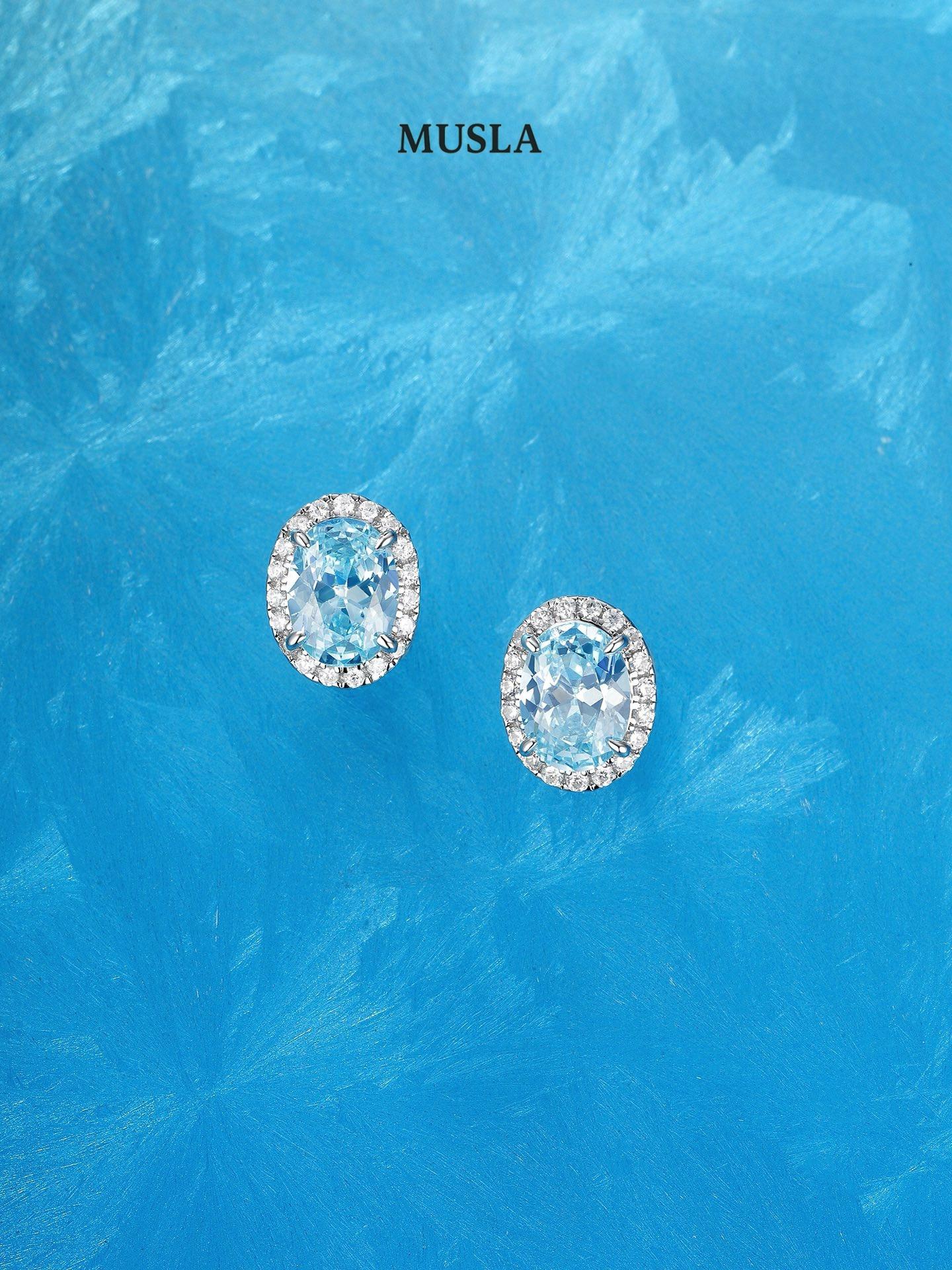 

Musla Design Ювелирные изделия для женщин Модные серьги Серьги из стерлингового серебра 925 пробы Модные серьги-пусеты с цирконом