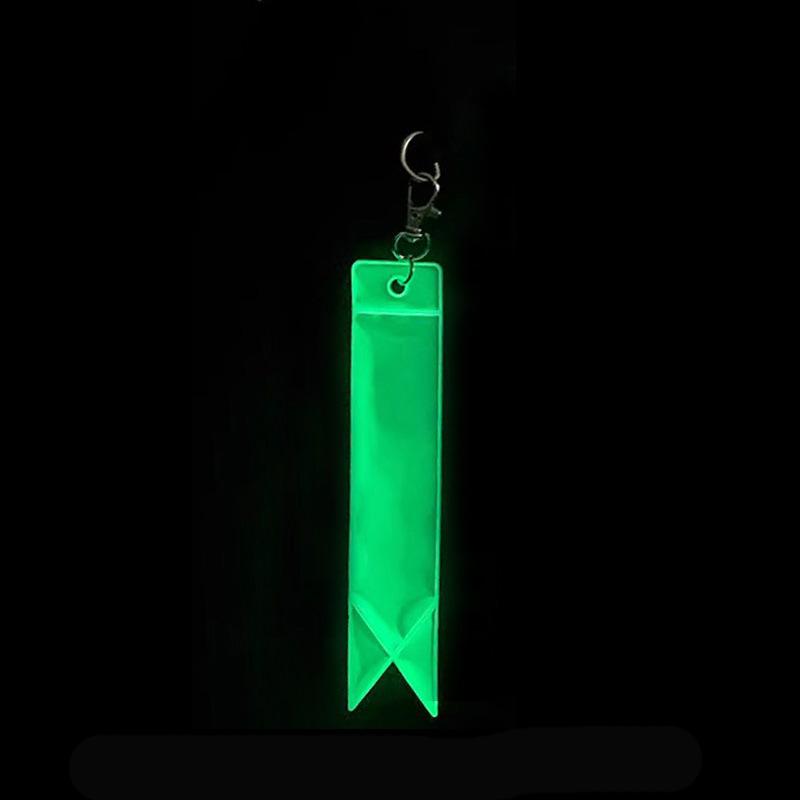Luminous Star & Heart Glow Pendant Keychain with Reflective Ribbon Charms
