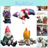 Adorable 4pcs Miniature Naughty Gnome Statues For Cheerful Outdoor Garden Decor