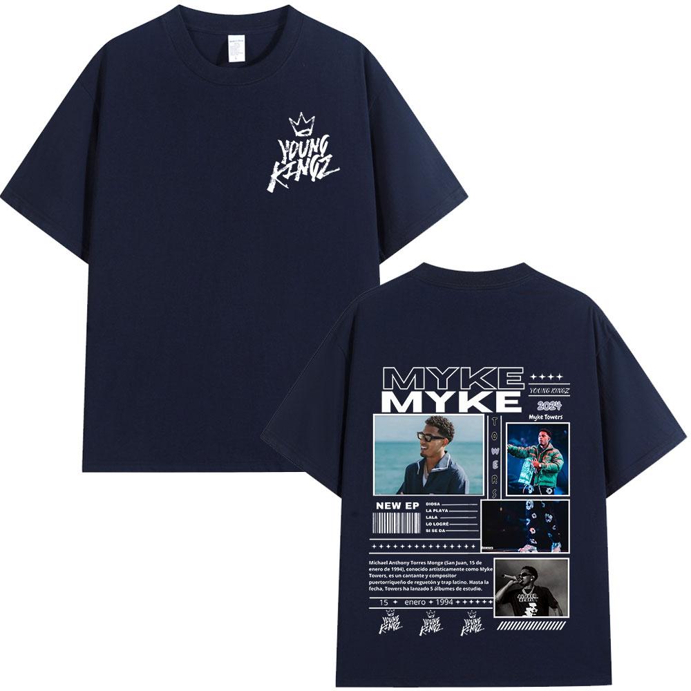 Rapper Myke Towers Graphic Print Tshirts Unisex Women Fashion Hip Hop Oversized ONeck T Shirt Comfort Cotton Short Sleeve Tshirt