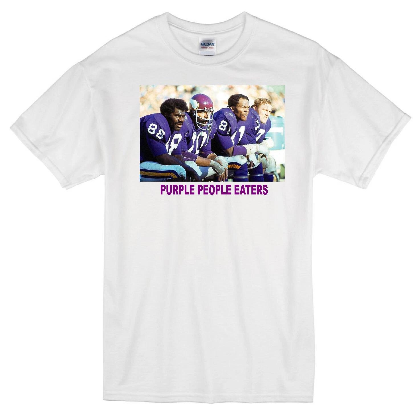 MINNESOTA VIKINGS  PURPLE PEOPLE EATERS  DEFENSE FOOTBALL JERSEY WHITE T-shirt 4XL