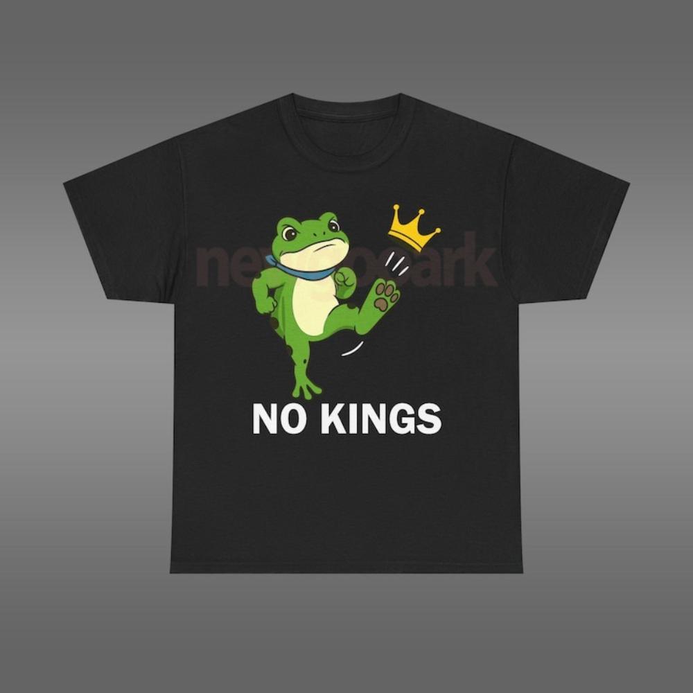 No Kings Printed Tshirt Unisex Women Funny Portland Frog Protest TShirt Casual Oneck Unisex Cotton Shortsleev Streetwear