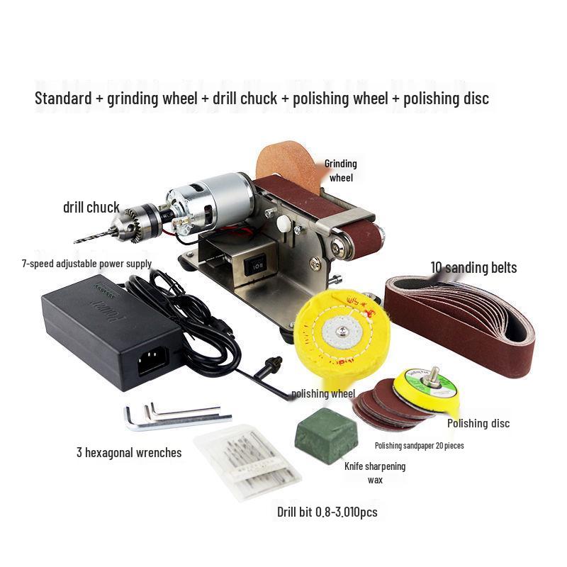 Mini Ascuțitor Multifuncțional: Polizor unghiular cu unghi fix și șlefuitor cu bandă pentru uz casnic