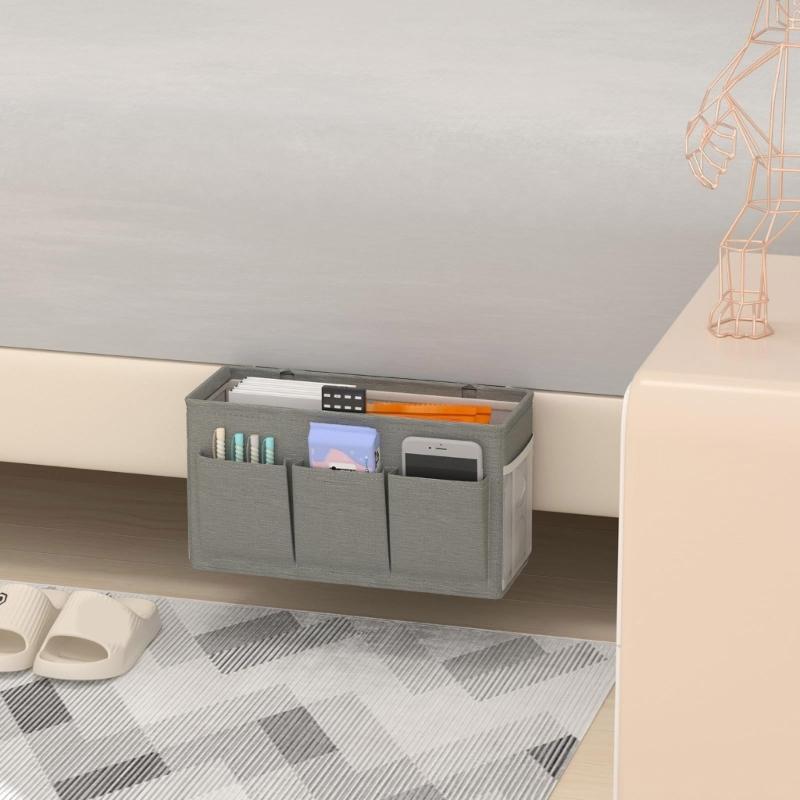 Bedside Hanging Organizers Bag for Small Items Storage Sturdy Waterproof Fabric Without Tool Installation