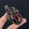 Red Flash Labradorite Pendant, 999 Copper Wire Wrapped Jewelry, Gemstone Jewelry Pendant, Handmade Wedding Gift Jewelry