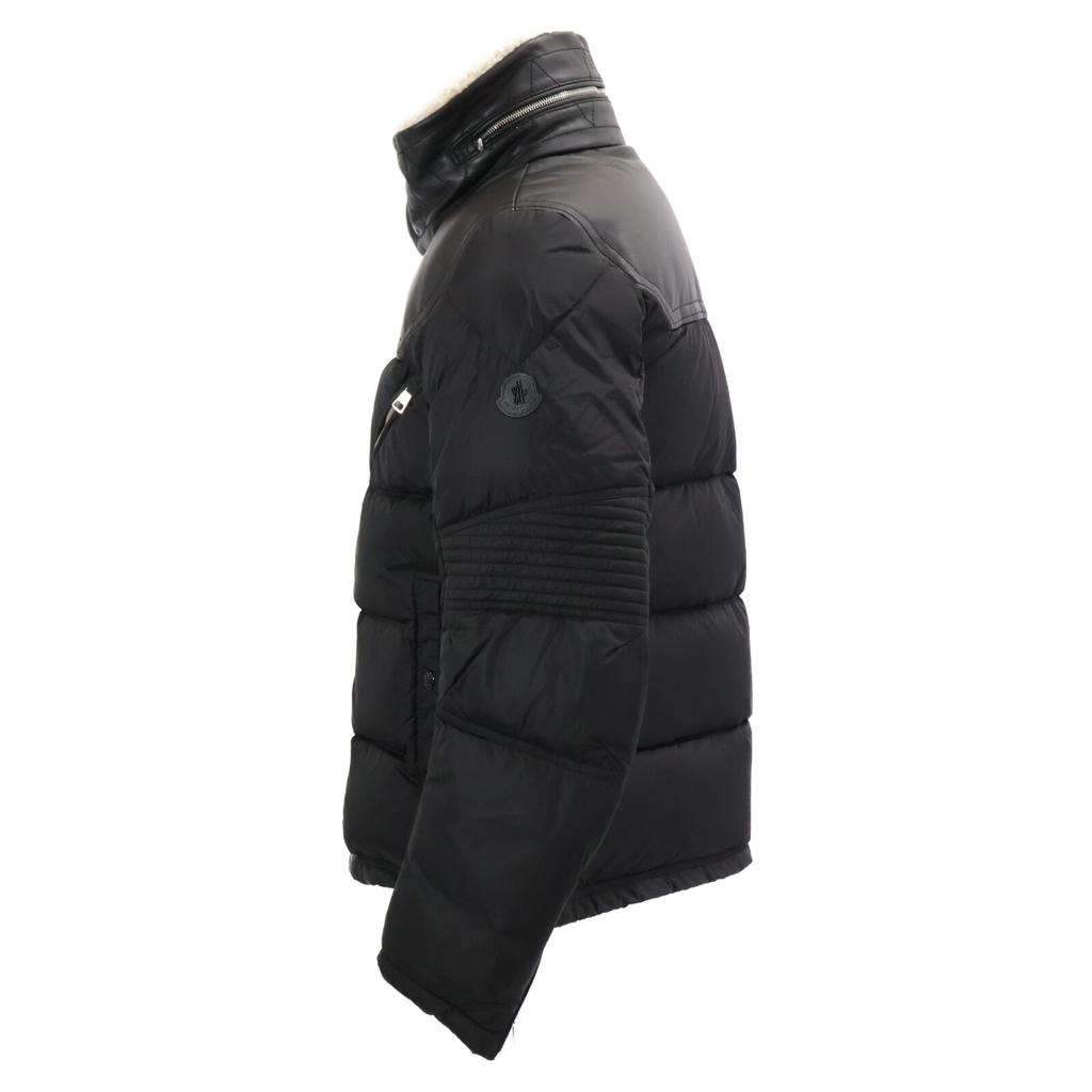 Moncler [/Domestic Regular/23 Year Made] LEO Nylon X Leather Switching Down Jacket 3 blackUsed